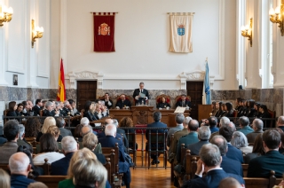 El presidente del TSJ de Galicia durante su intervención